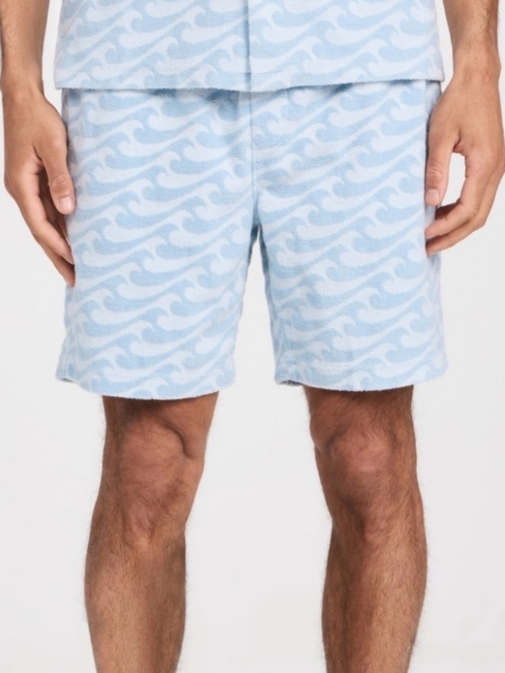 Faherty Cabana Towel Terry Shorts Endless Peaks Light Blue Wave XXL
